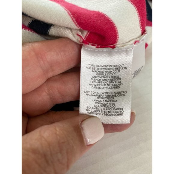 Jones New York Pink, Blue and Navy Stripe Nautical Festive Modal Tank Size 1X - Picture 5 of 8
